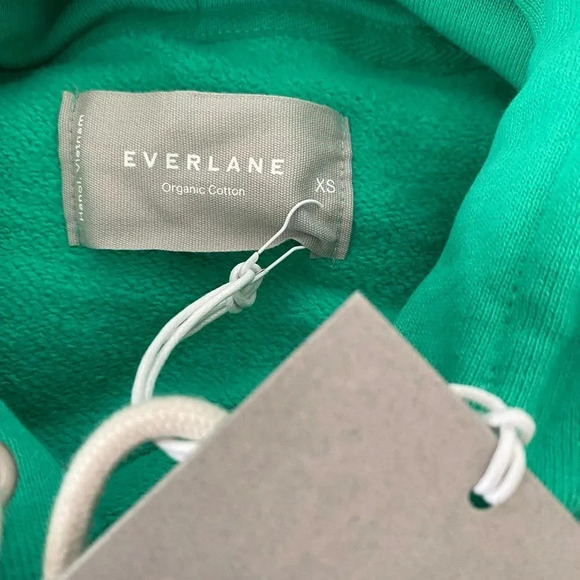 EVERLANE NEW NWT WOMENS HOODIE SWEATSHIRT THE TRACK MINT GREEN LOUNGE SIZE XS - Picture 3 of 4